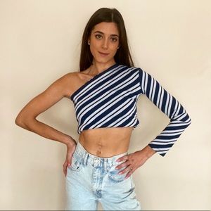 Vintage 90s one shoulder top small